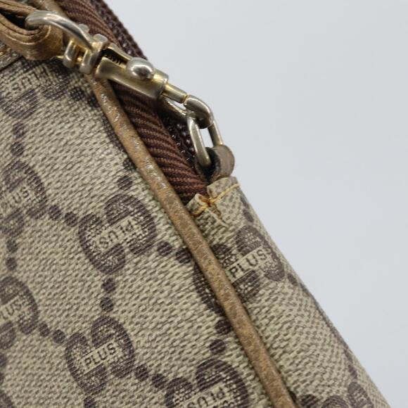 GUCCI GG Plus Supreme Shoulder Bag PVC Leather Beige Gold Auth BA6237 - Picture 11 of 16